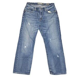 BKE Denim Mens Tyler Straight Distressed Blue Jeans Pants Sz 33S 100% Cotton